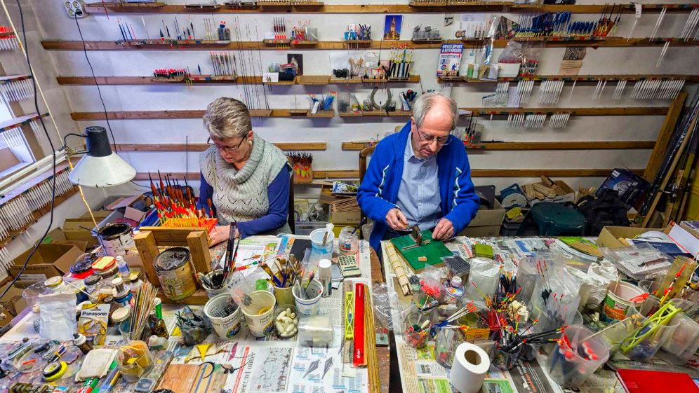 Geertje en Ferry Diske aan het werk